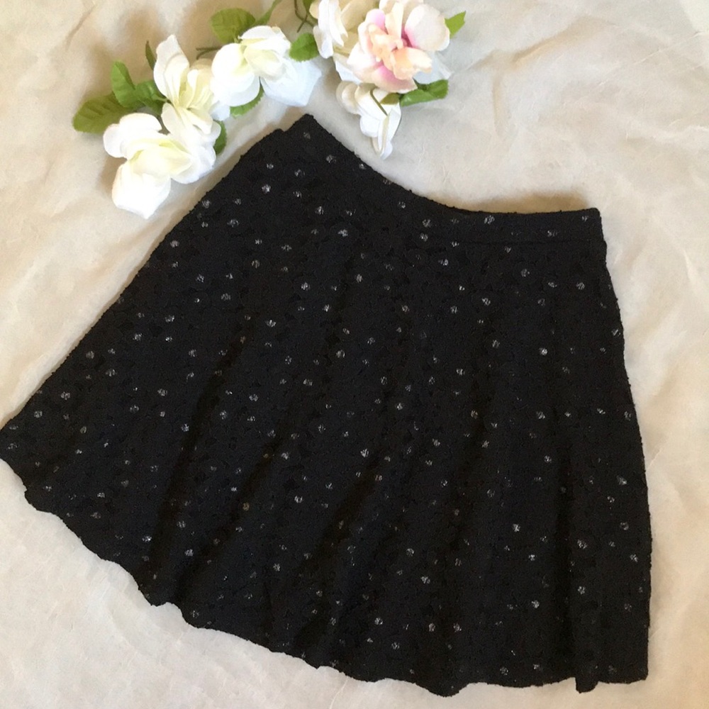 Black lace skater skirt